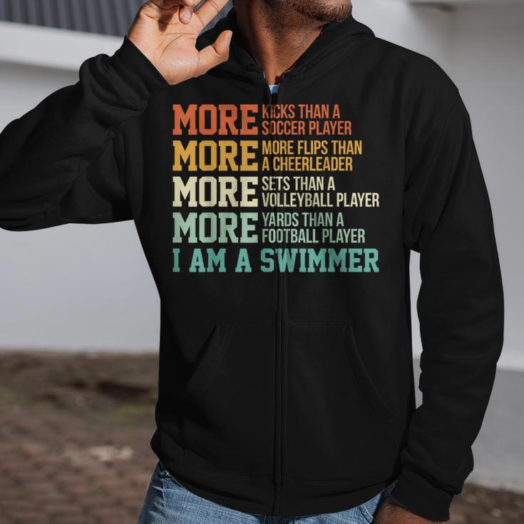 Swimming Saying Swim Swimmer Zip Up Hoodie