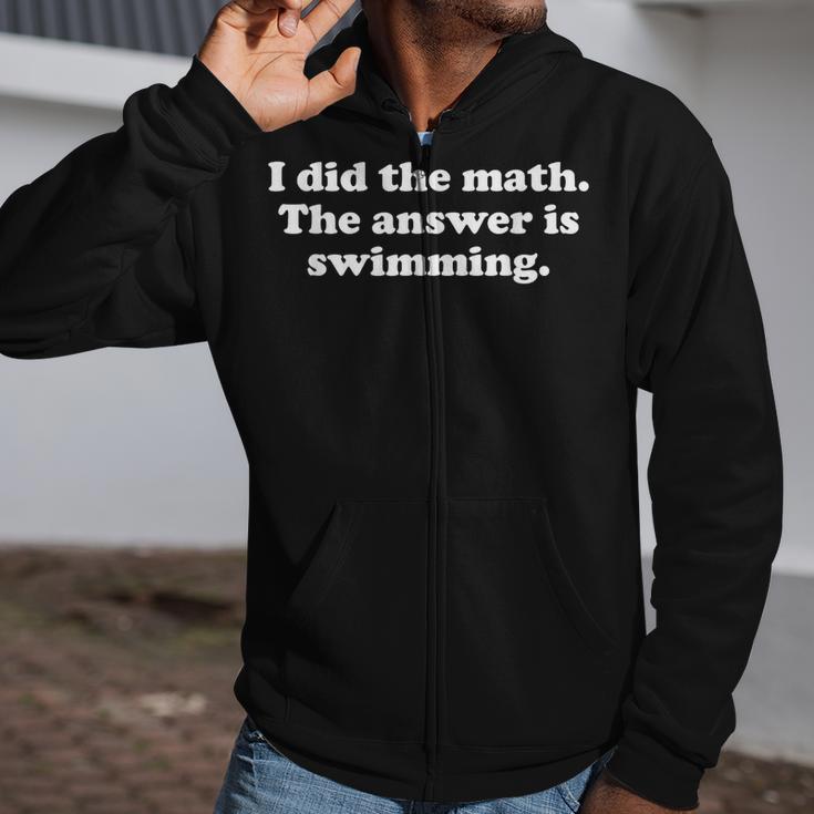 Swimming Or Swimmer Swim Coach Men Women Girls Boys Zip Up Hoodie