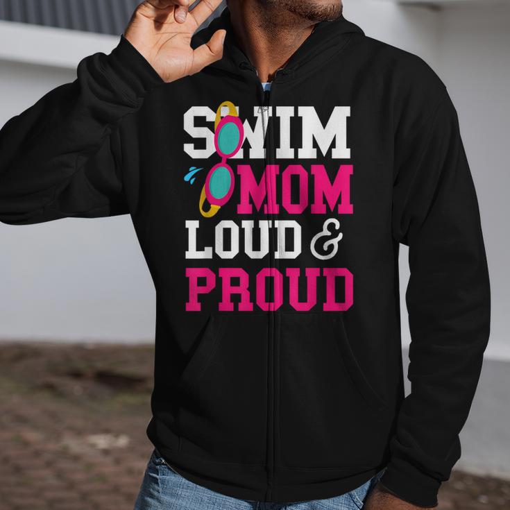 Swimming Swimmer Swim Mom Zip Up Hoodie