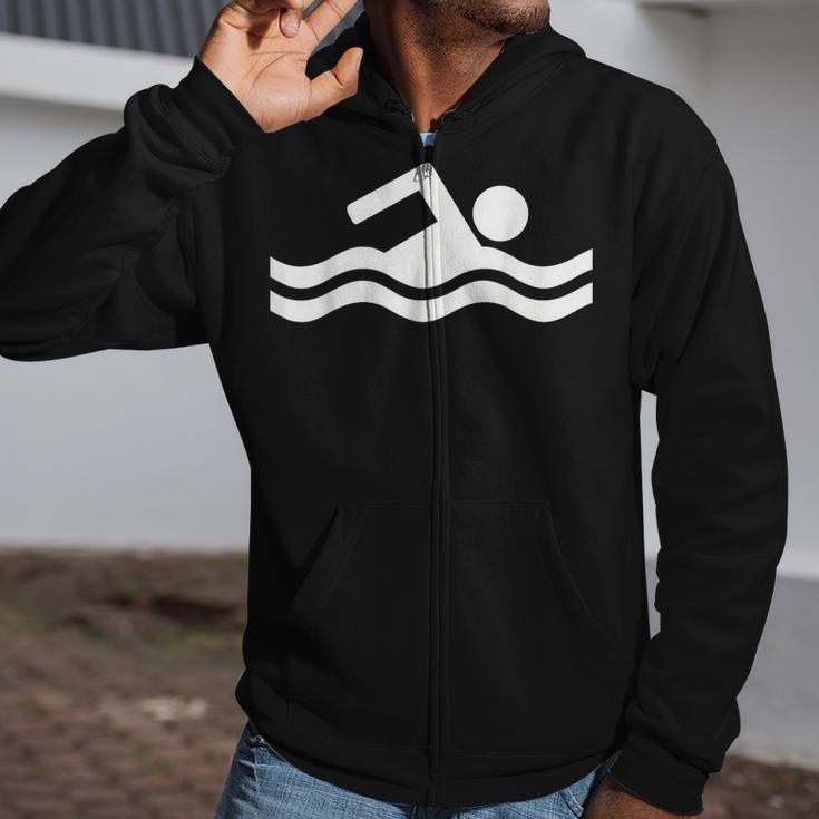 Swimming Symbol Zip Up Hoodie Swimming Symbol Zip Up Hoodie