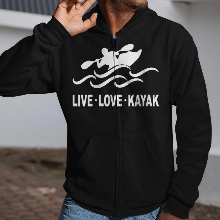 Women's Kayaking Live Love Kayak Kayaker Canoe Boat Paddling Lover Zip Up Hoodie Women's Kayaking Live Love Kayak Kayaker Canoe Boat Paddling Lover Zip Up Hoodie