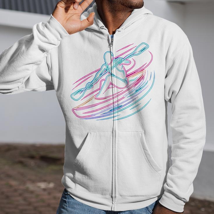 Canoe Canoeing Kayak Paddling Canoeist Zip Up Hoodie