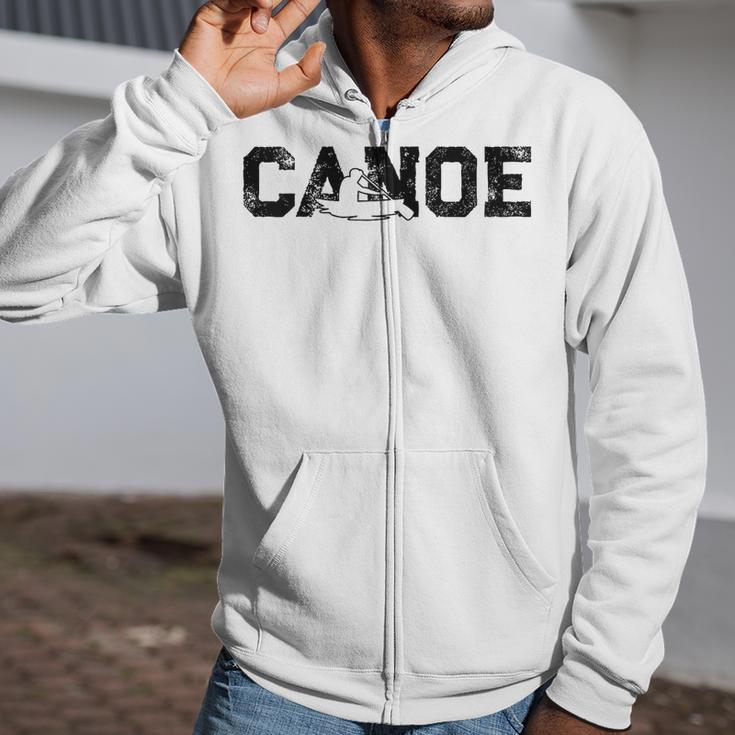 Canoe Canoeing Vintage Canoe Raglan Baseball Tee Zip Up Hoodie