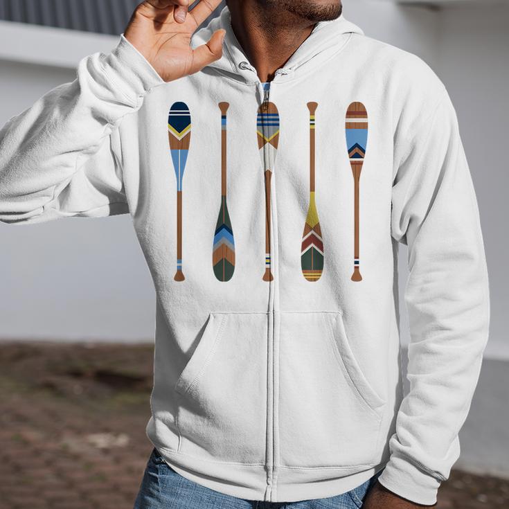 Colorful Painted Oars Paddle Nautical CanoeShirt Zip Up Hoodie Colorful Painted Oars Paddle Nautical CanoeShirt Zip Up Hoodie