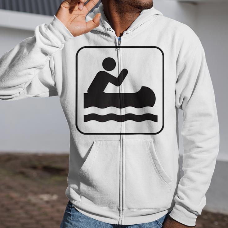 Cool Outdoor Water Sport Canoe Raglan Baseball Tee Zip Up Hoodie