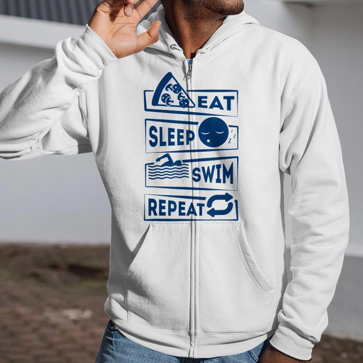 Eat Sleep Swimming Repeat Swimming Zip Up Hoodie Eat Sleep Swimming Repeat Swimming Zip Up Hoodie