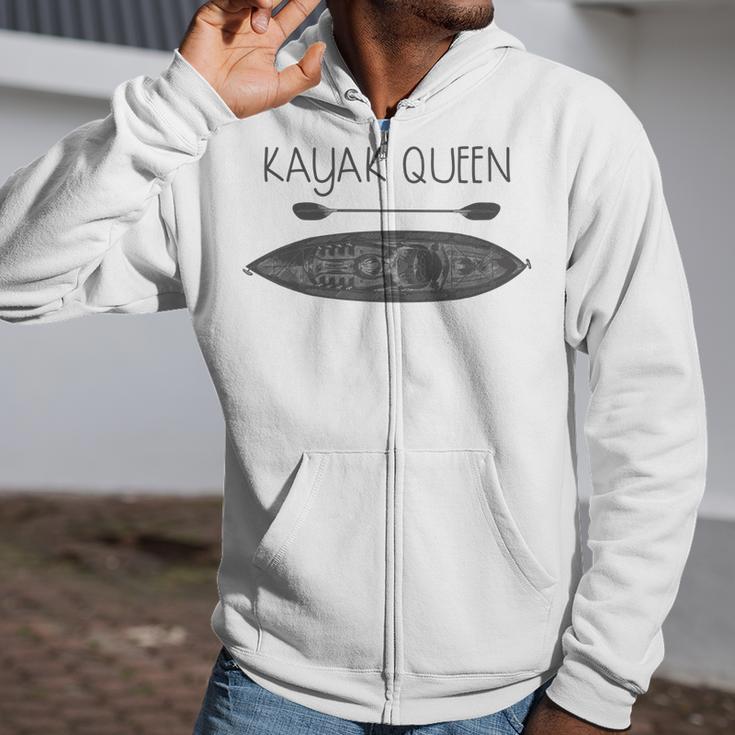 Kayak Queen Fun Kayak And Canoe Paddler Zip Up Hoodie