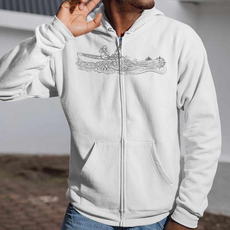 Minimalist Canoeing Water River Canoe Zip Up Hoodie Minimalist Canoeing Water River Canoe Zip Up Hoodie