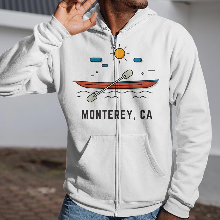 Monterey California Kayak Canoe Paddling Outdoor Zip Up Hoodie Monterey California Kayak Canoe Paddling Outdoor Zip Up Hoodie