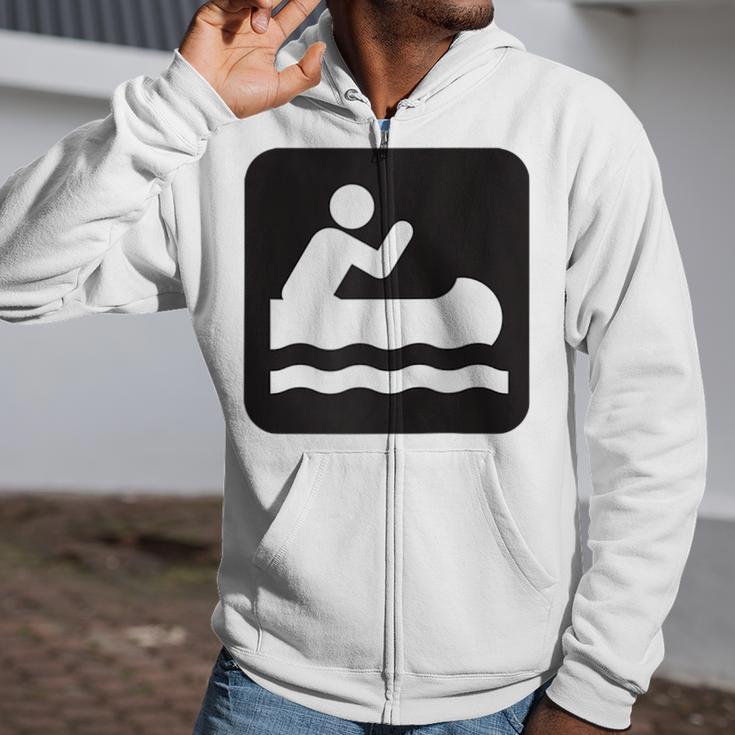 Outdoors Water Sports Canoe Canoeist Raglan Baseball Tee Zip Up Hoodie