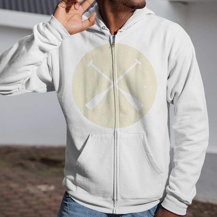 Retro Vintage Canoe Paddles Crossing Canoe & Kayaking Zip Up Hoodie