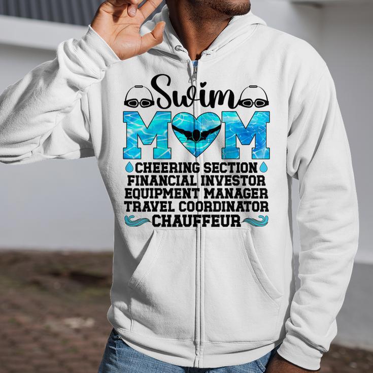 Swim Mom Definition Swimming Mother Of A Swimmer Mom Zip Up Hoodie