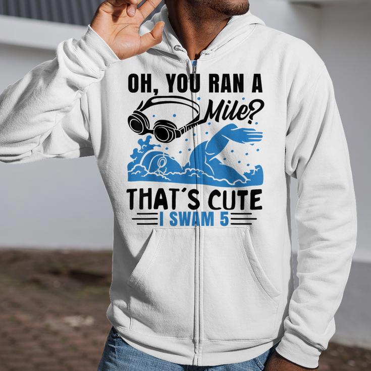 Swimmer Swimming Zip Up Hoodie