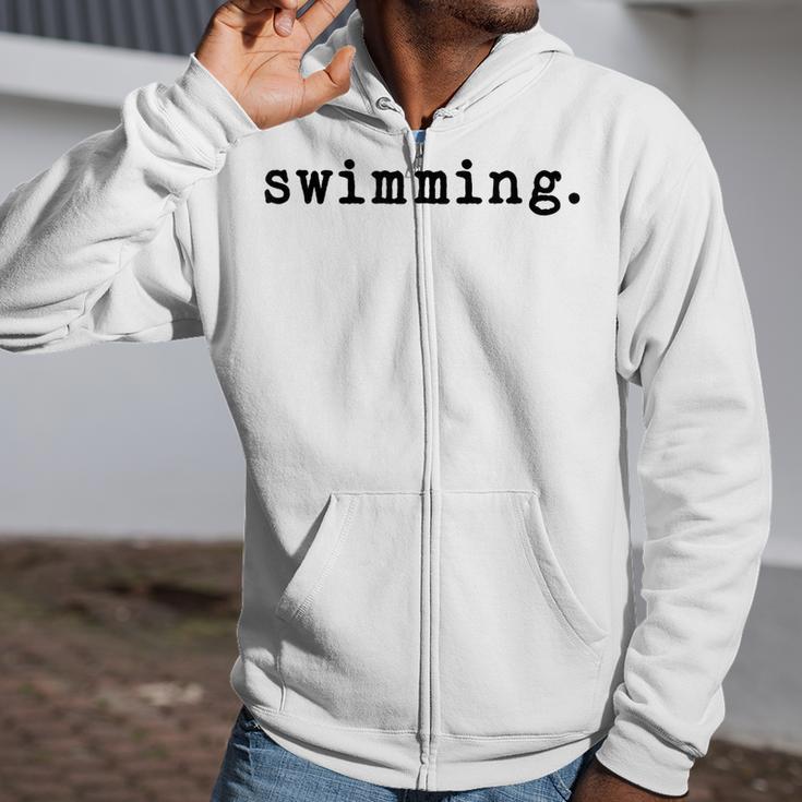 Swimming Enthusiast Minimalist Water Sports Zip Up Hoodie