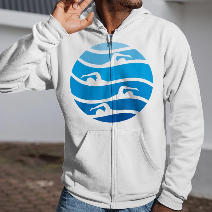 Swimming Freestyle Raglan Baseball Tee Zip Up Hoodie Swimming Freestyle Raglan Baseball Tee Zip Up Hoodie