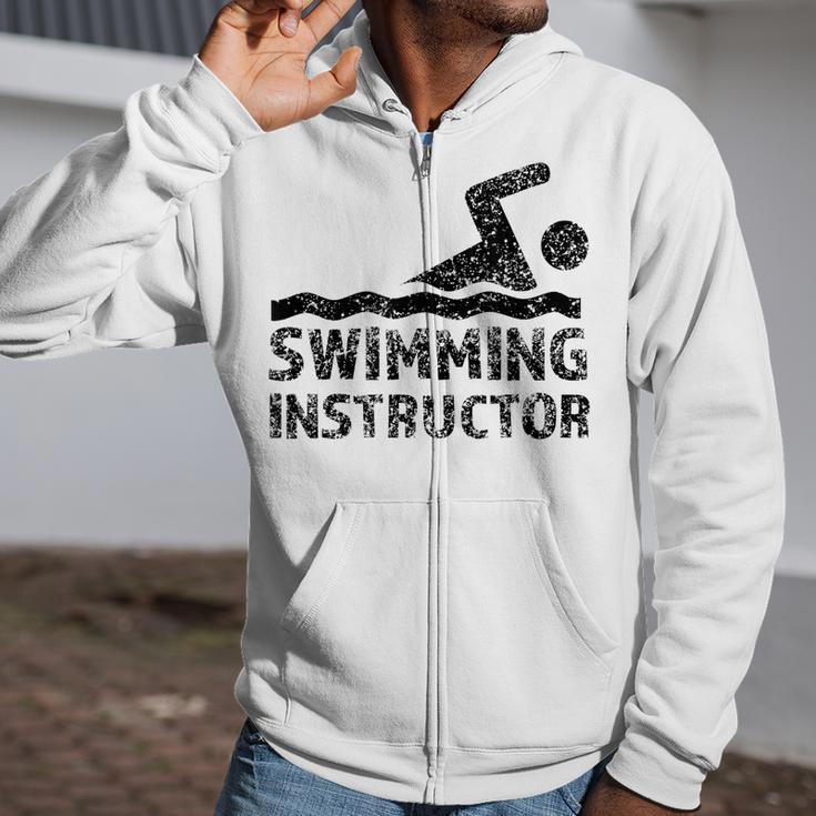Swimming Instructor Lesson Swim Coach Zip Up Hoodie
