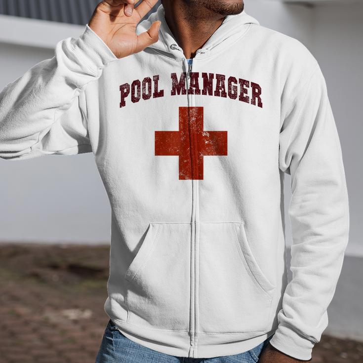 Swimming Pool Manager Beach Vacay Lifeguards Swim Cruise Zip Up Hoodie