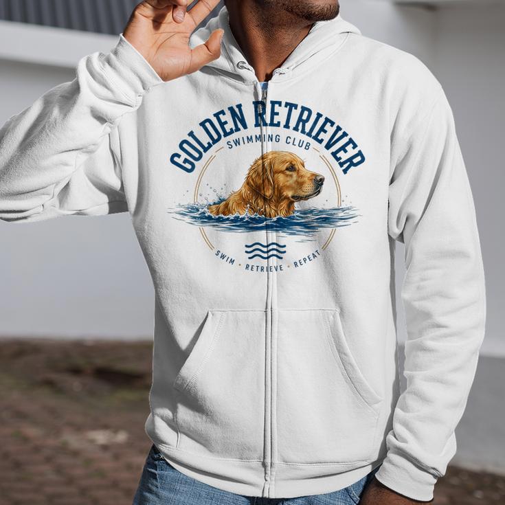 Women's Golden Retriever Swimming Zip Up Hoodie Women's Golden Retriever Swimming Zip Up Hoodie