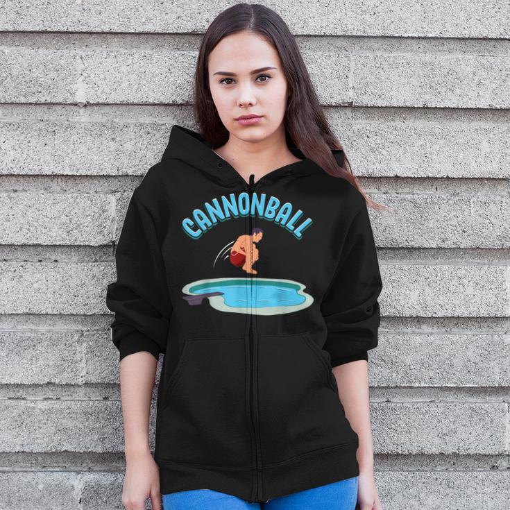 Cannonball Swimming Pool Fun Diving Diver Swimmer Cool Zip Up Hoodie Cannonball Swimming Pool Fun Diving Diver Swimmer Cool Zip Up Hoodie