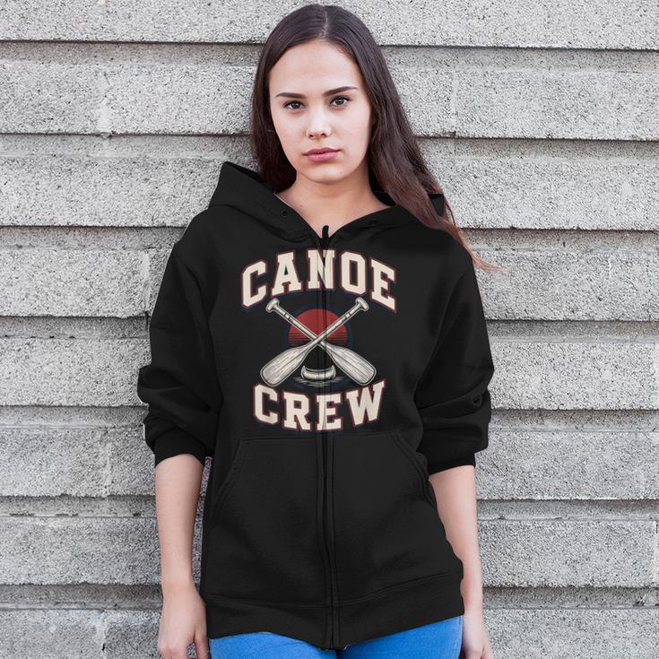 Canoe Crew Paddling Team Retro Graphic Zip Up Hoodie
