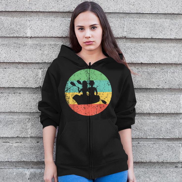 Canoeing Shirt Vintage Retro Canoe Zip Up Hoodie
