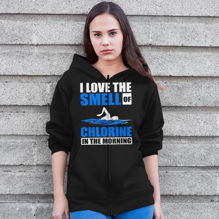 Cool Swimming Art Men Women Swimmer Swim Lover Pool Chlorine Zip Up Hoodie