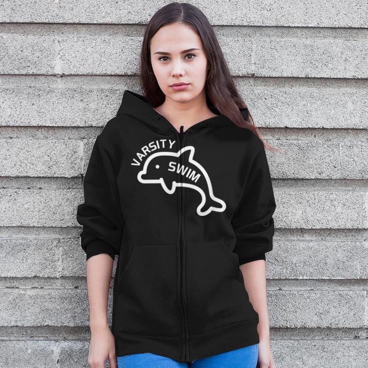 Dolphin Dolfin Varsity Swim Swim Team Swim Club Swimming Zip Up Hoodie Dolphin Dolfin Varsity Swim Swim Team Swim Club Swimming Zip Up Hoodie