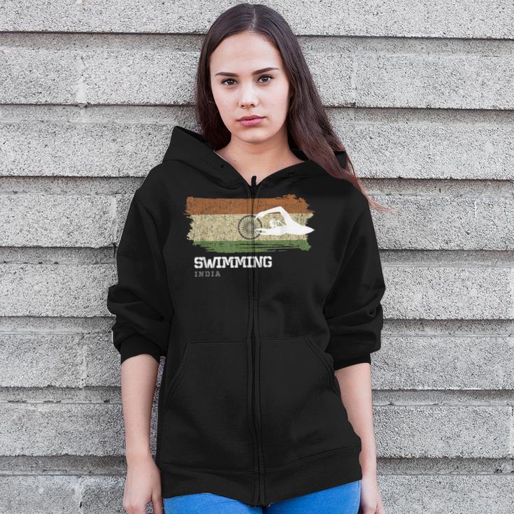 India Swimming Swimmer Water Sports Swimming Zip Up Hoodie India Swimming Swimmer Water Sports Swimming Zip Up Hoodie