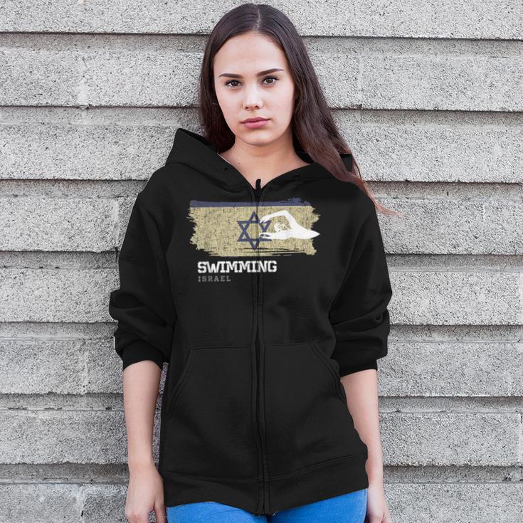Israel Swimming Swimmer Water Sports Swimming Zip Up Hoodie Israel Swimming Swimmer Water Sports Swimming Zip Up Hoodie