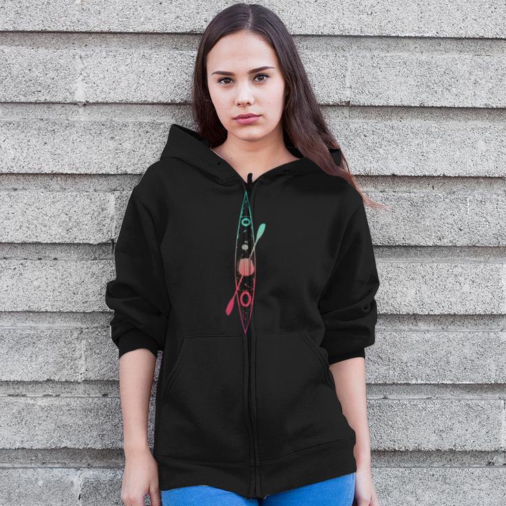 Kayak Lover Kayaking Canoe Paddling Water Sport Cute Kayaker Zip Up Hoodie