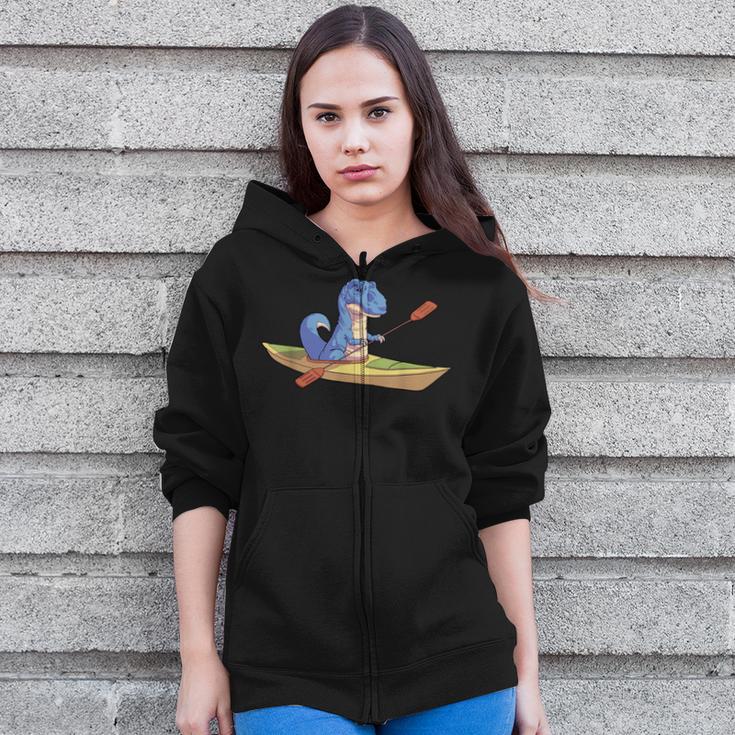 KayakRex Dinosaur Canoe Shirt Kayak For Children Zip Up Hoodie