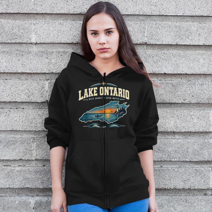 Lakes Lake Ontario Fishing Canoe Lighthouse Outdoor Zip Up Hoodie Lakes Lake Ontario Fishing Canoe Lighthouse Outdoor Zip Up Hoodie
