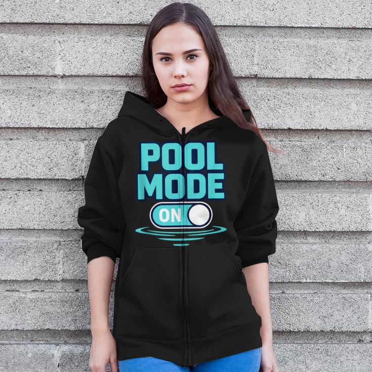 Pool Mode On Summer Swimming Vacation Zip Up Hoodie