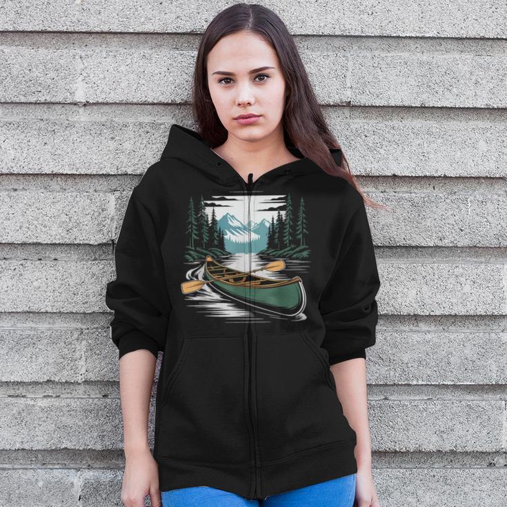 Solo Canoe Tourer Who Knows Every Rapid Campsite Portage Zip Up Hoodie