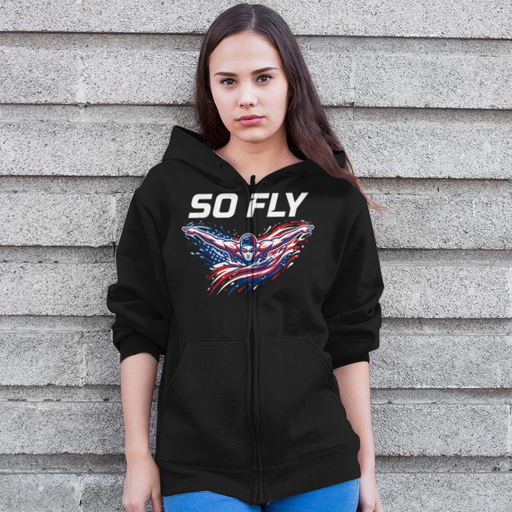 Swim Art For Men Women Kids Swimmer Swim Team Swimming Zip Up Hoodie