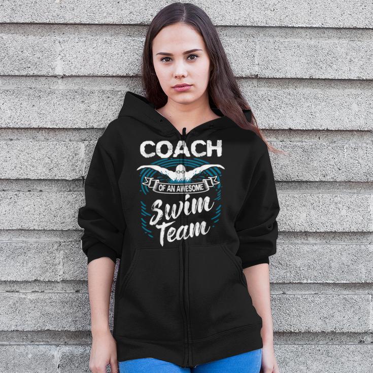 Swim Coach Professional Instructor Swimming Lesson Sport Zip Up Hoodie