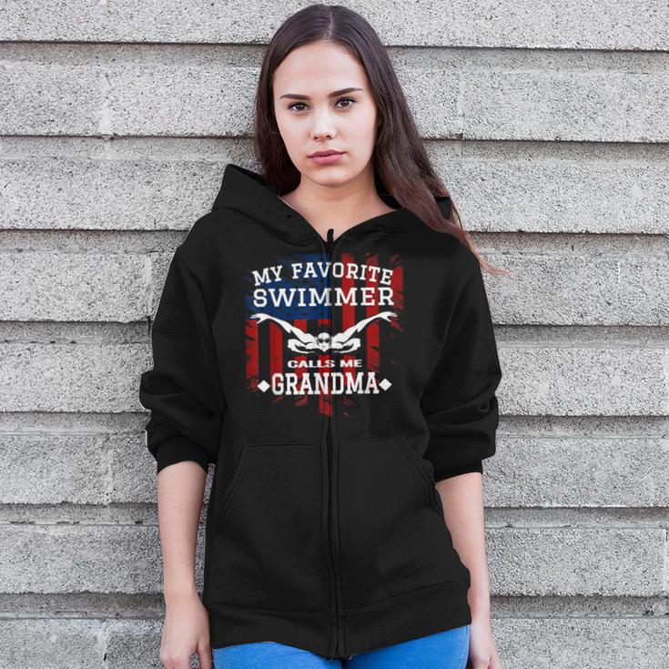 Swim Grandma Tshirt US American Flag Swimming Tee Zip Up Hoodie