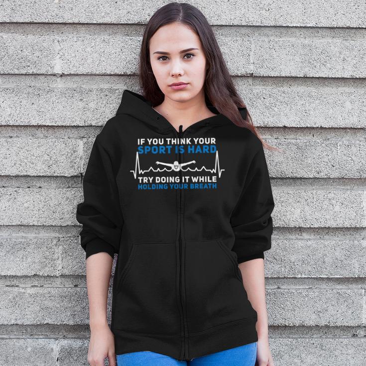 Swimming Apparel For Swim Team Heartbeat Swimmer Zip Up Hoodie Swimming Apparel For Swim Team Heartbeat Swimmer Zip Up Hoodie