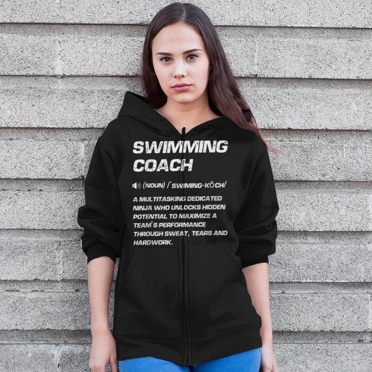 Swimming Coach Definition Swimming Instructor Zip Up Hoodie Swimming Coach Definition Swimming Instructor Zip Up Hoodie