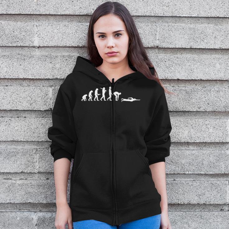 Swimming Evolution For Swimmers Zip Up Hoodie Swimming Evolution For Swimmers Zip Up Hoodie