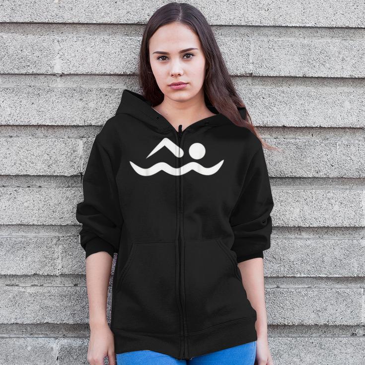 Swimming Icon Zip Up Hoodie