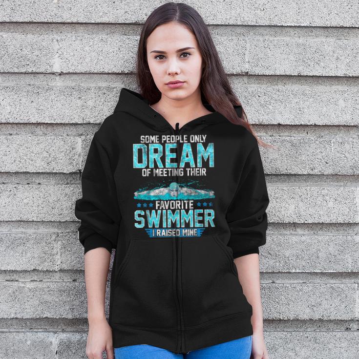 Swimming Parent Swimmer Mom Dad My Favorite Swim Meet Zip Up Hoodie