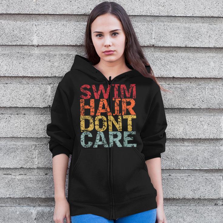 Swimming Pool Diving Sport Swimmer Swim Hair Dont Care Zip Up Hoodie Swimming Pool Diving Sport Swimmer Swim Hair Dont Care Zip Up Hoodie