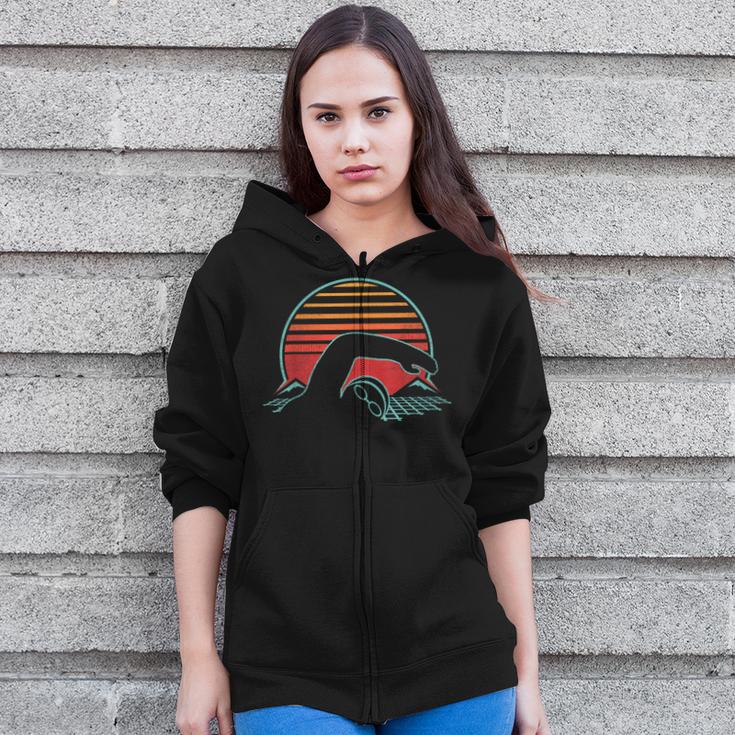 Swimming Retro Vintage 80s Style Swimmer Zip Up Hoodie Swimming Retro Vintage 80s Style Swimmer Zip Up Hoodie