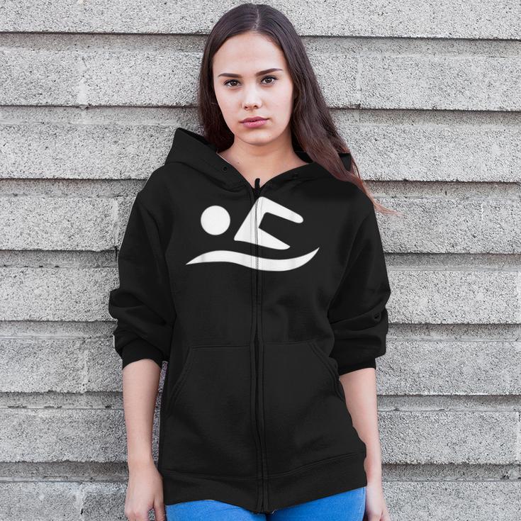 Swimming Silhouette Logo Zip Up Hoodie Swimming Silhouette Logo Zip Up Hoodie