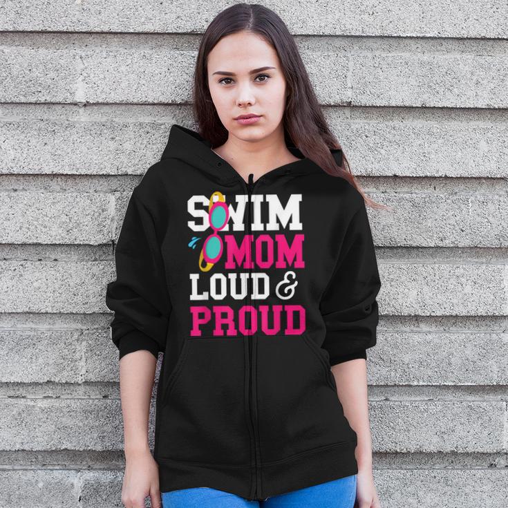 Swimming Swimmer Swim Mom Zip Up Hoodie