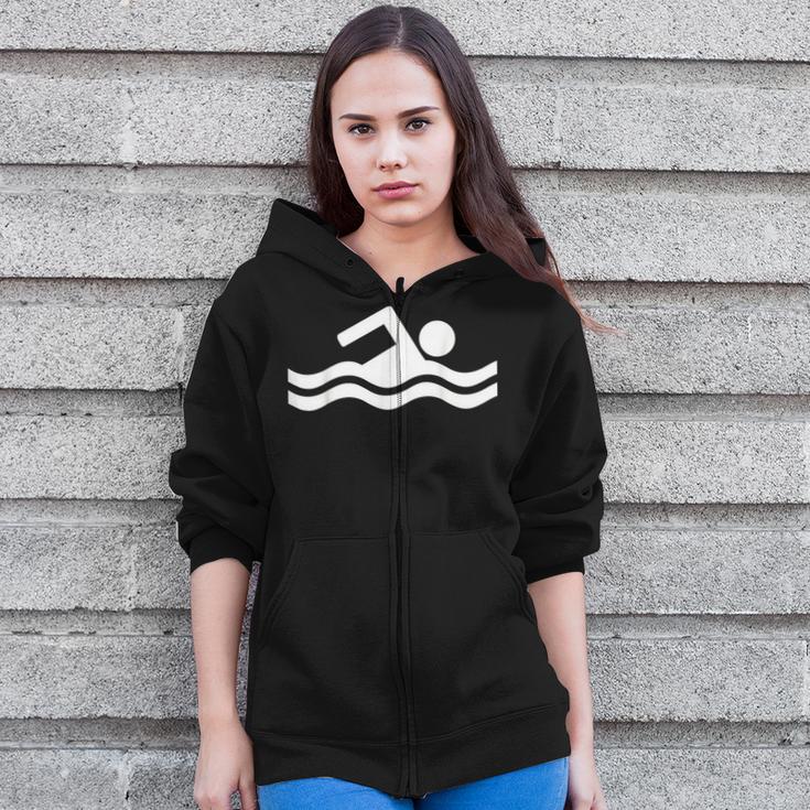 Swimming Symbol Zip Up Hoodie Swimming Symbol Zip Up Hoodie