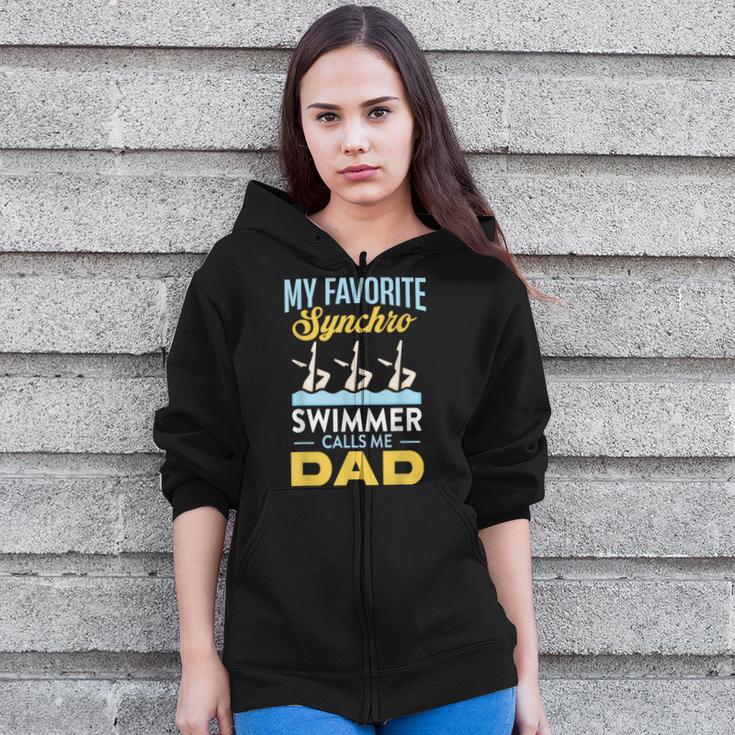 Synchronized Swimming Dad Favorite Synchro Swimmer Artistic Zip Up Hoodie Synchronized Swimming Dad Favorite Synchro Swimmer Artistic Zip Up Hoodie