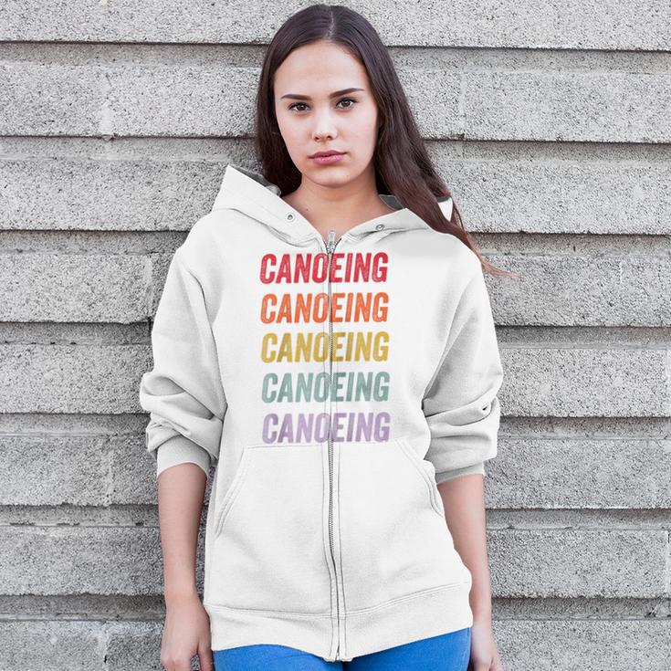 Canoeing Raglan Baseball Tee Zip Up Hoodie