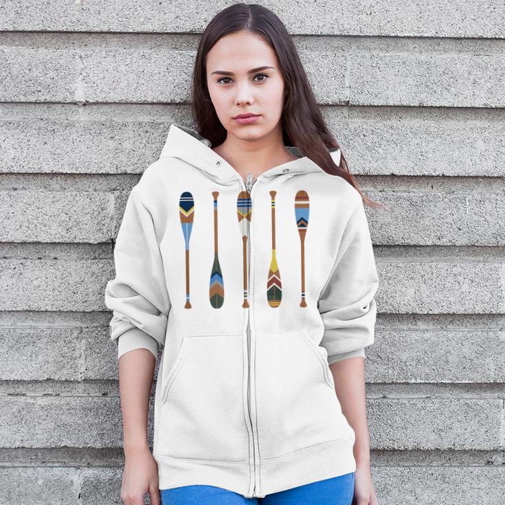 Colorful Painted Oars Paddle Nautical CanoeShirt Zip Up Hoodie Colorful Painted Oars Paddle Nautical CanoeShirt Zip Up Hoodie